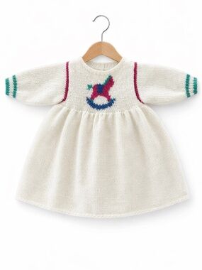 5/$10 Vintage Handmade Wool Baby Dress Fits Size 3-6 Months